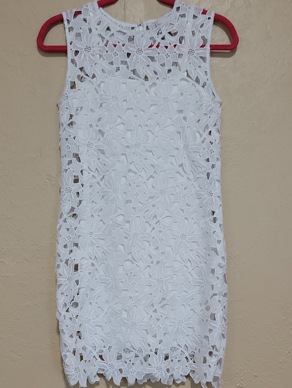 KEEPSAKE the Label White Floral Lace Sleeveless Shift Dress